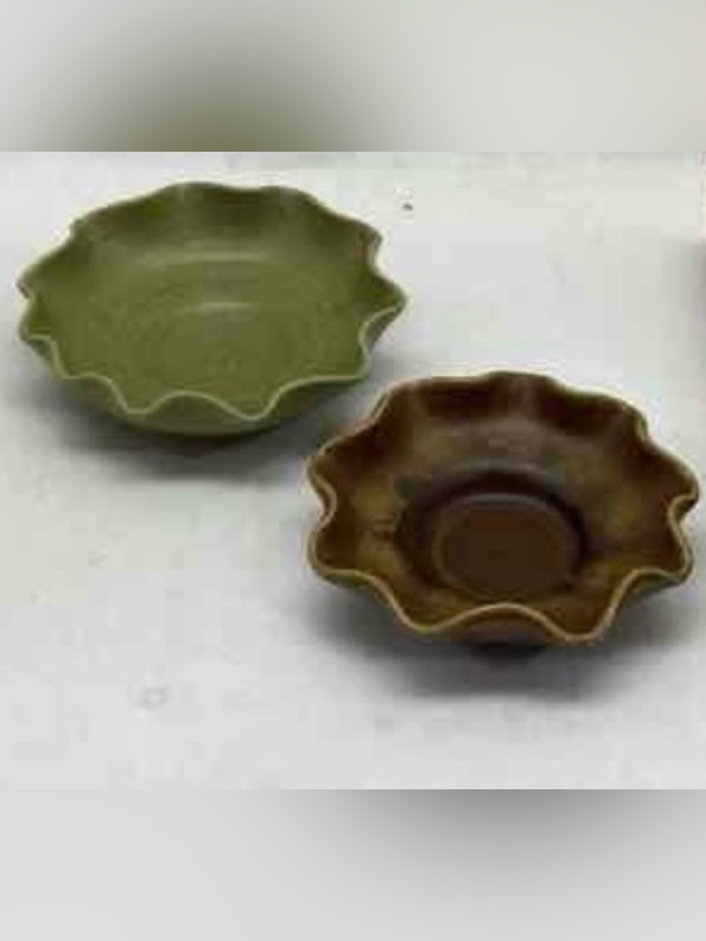 Pigeon Forge Pottery Pinch Pot Ruffled Dish SIGNED E. Ownby & H. Schlits